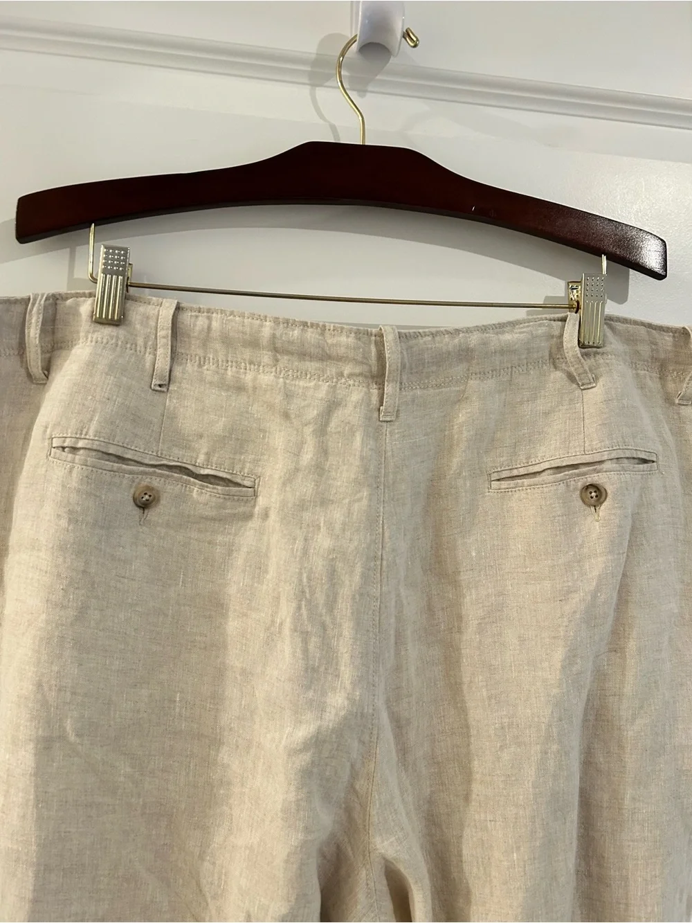 Perry Ellis Men’s Linen Pants Oatmeal Tan Size 40